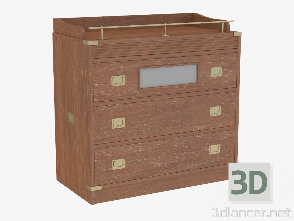 3d model Chest of drawers with metal decor - preview