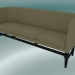 3d model Triple sofá Mayor (AJ5, H 82cm, 62x200cm, Roble teñido negro, Hallingdal - 224) - vista previa