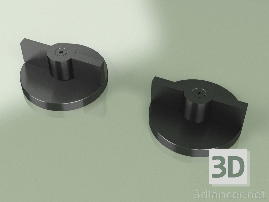3D modeli 2 karıştırma kapatma vanası seti (19 51 V, AÇIK) - önizleme