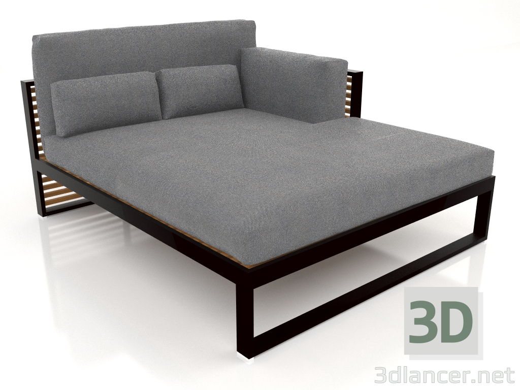 modello 3D Divano modulare XL, sezione 2 destra, schienale alto, legno artificiale (Nero) - anteprima
