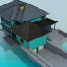modello 3D Cottage con piscina - anteprima