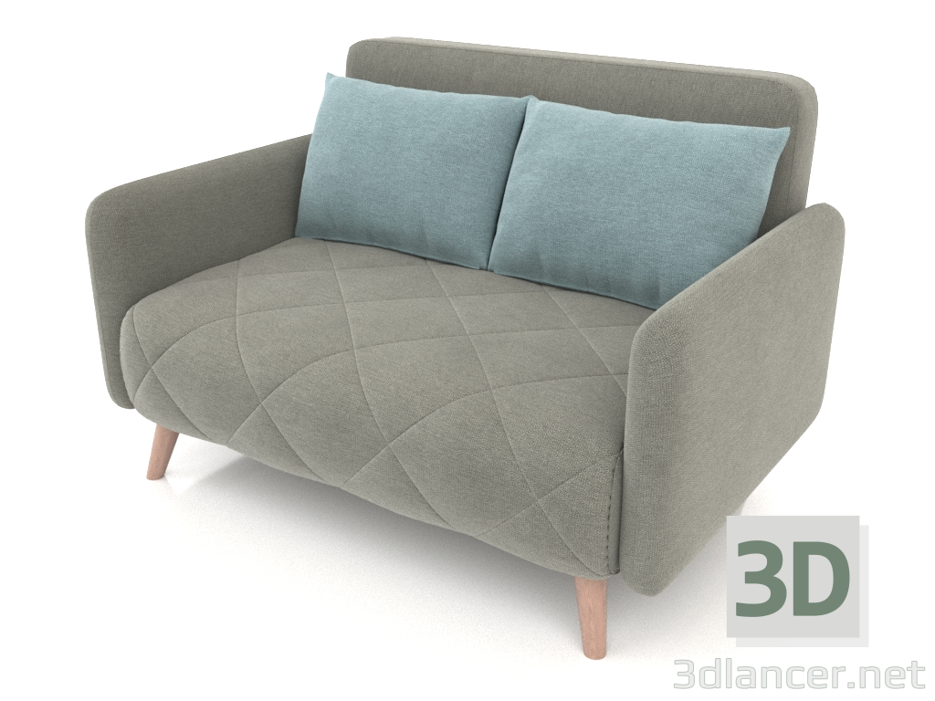 modello 3D Divano letto Cardiff (melange grigio-turchese) - anteprima