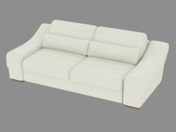 Leather sofa with sleeper