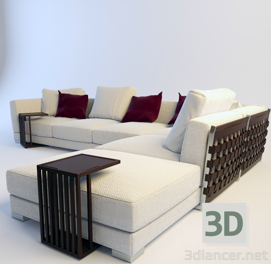 3d model Sofa-C - vista previa