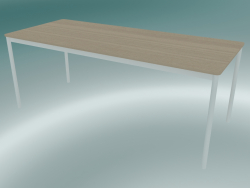 Base de table rectangulaire 190x80 cm (Chêne, Blanc)
