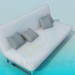 3D Modell Sofa mit Kissen - Vorschau