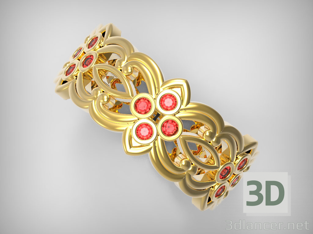 3D Desenli yüzük modeli satın - render