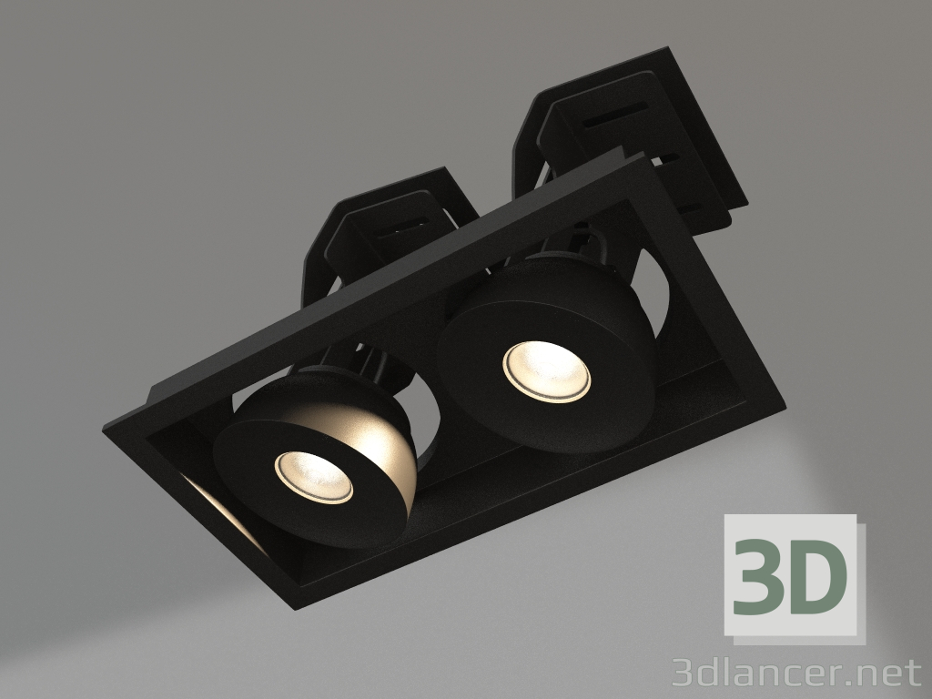 3d model Lámpara CL-SIMPLE-S148x80-2x9W Day4000 (BK, 45 grados) - vista previa