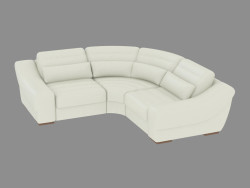 sofá de canto de couro
