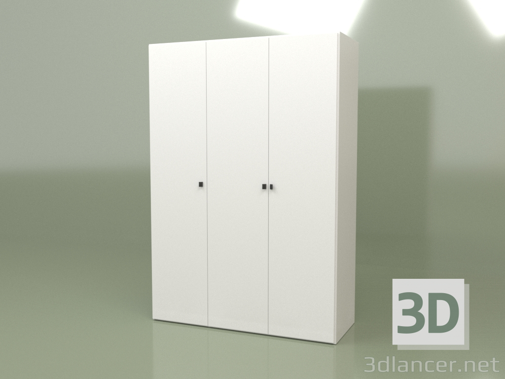 3D Modell Kleiderschrank 3 Türen GL 130 (Weiß) - Vorschau