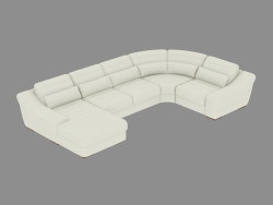 Modular corner sofa with bed
