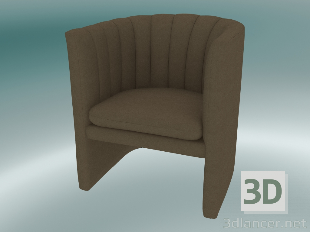 3D modeli Koltuk Loafer'ı (SC23, H 75cm, 65x70cm, Kadife 8 Badem) - önizleme