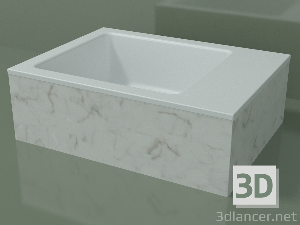 modello 3D Lavabo da appoggio (01R121102, Carrara M01, L 48, P 36, H 16 cm) - anteprima