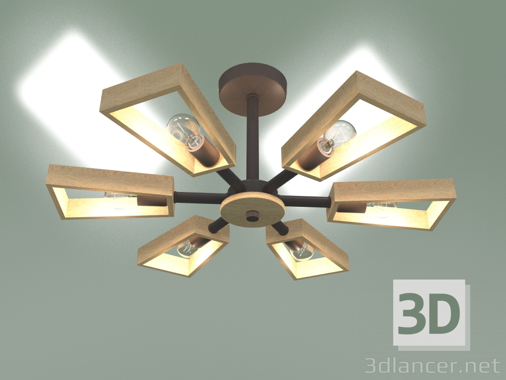 modèle 3D Lustre de plafond 70056-6 (café) - preview