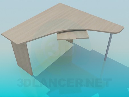 3d модель Кутовий комп'ютерний стіл – превью