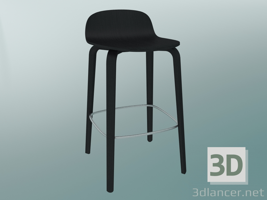 3d model Bar stool Visu (H 65 cm, Black) - preview
