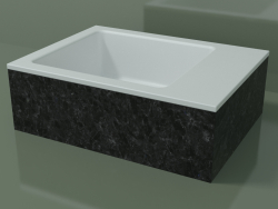 Countertop washbasin (01R121102, Nero Assoluto M03, L 48, P 36, H 16 cm)