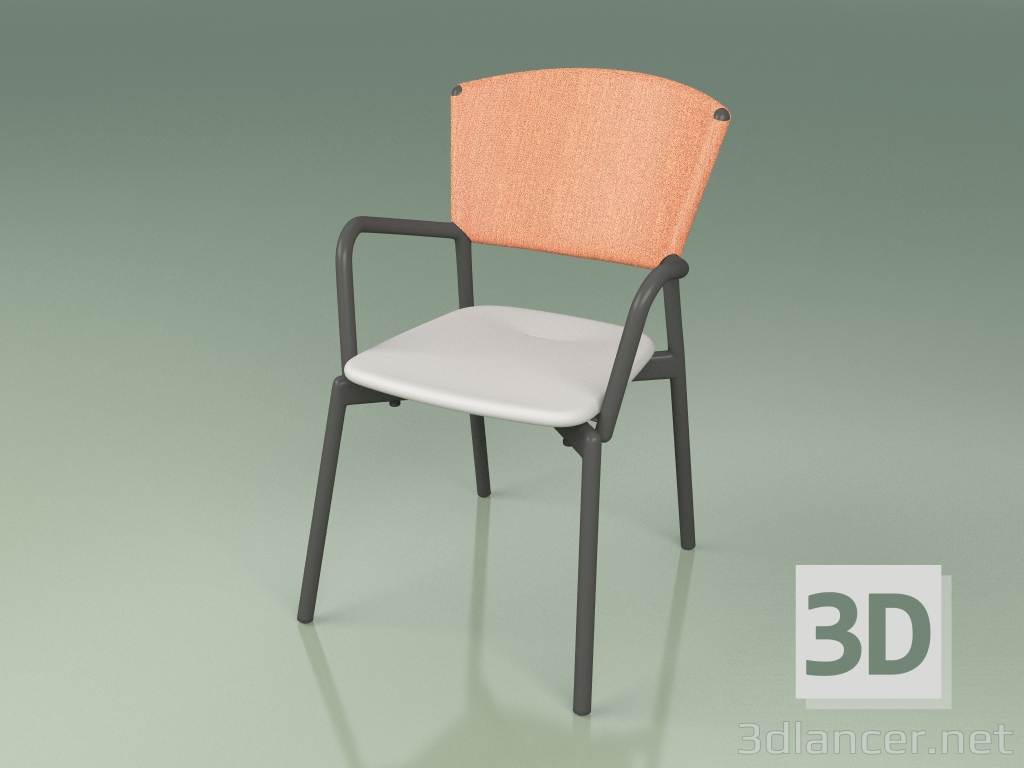 modello 3D Sedia 021 (Metallo Fumo, Arancio, Resina Poliuretanica Grigio) - anteprima