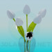 3d model Vase with white tulips - preview