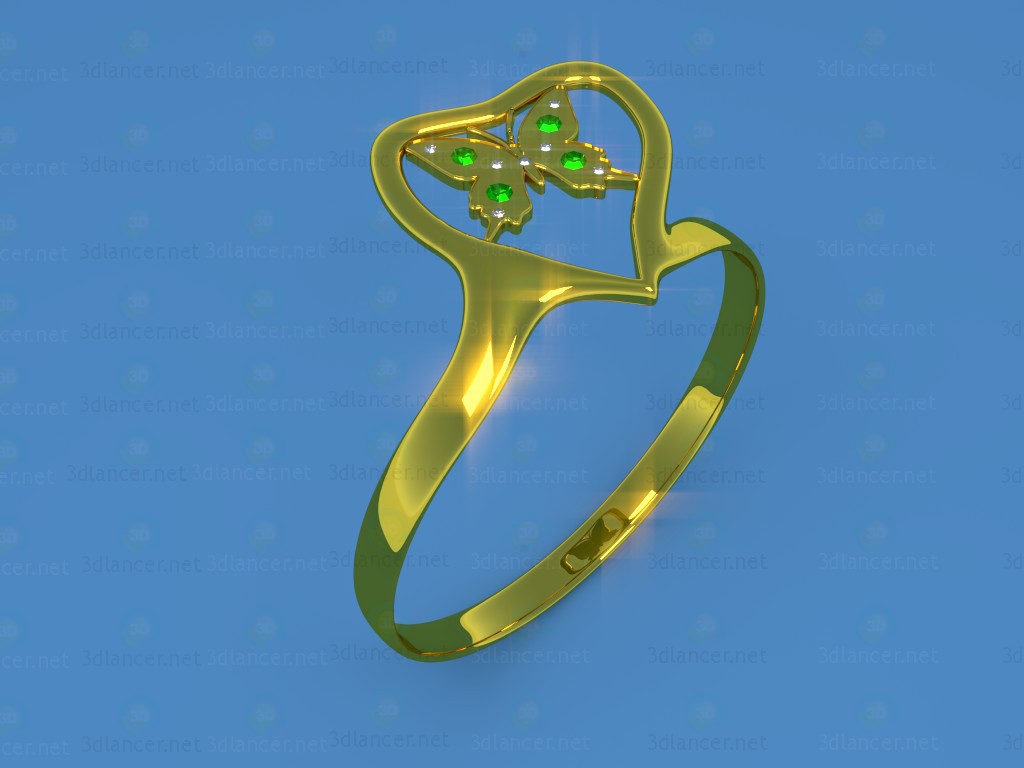 3D Modell Ring "Schmetterling" - Vorschau