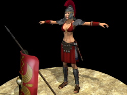 Mujer guerrera de la antigua Roma