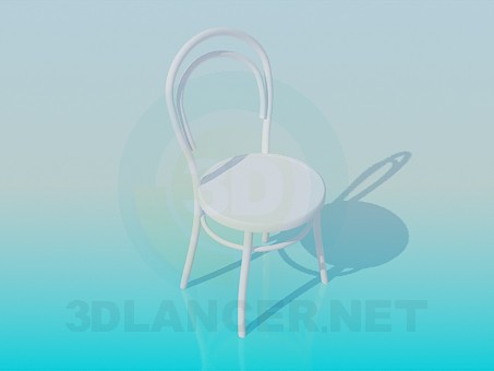 3d модель Дерев'яний круглий стілець – превью