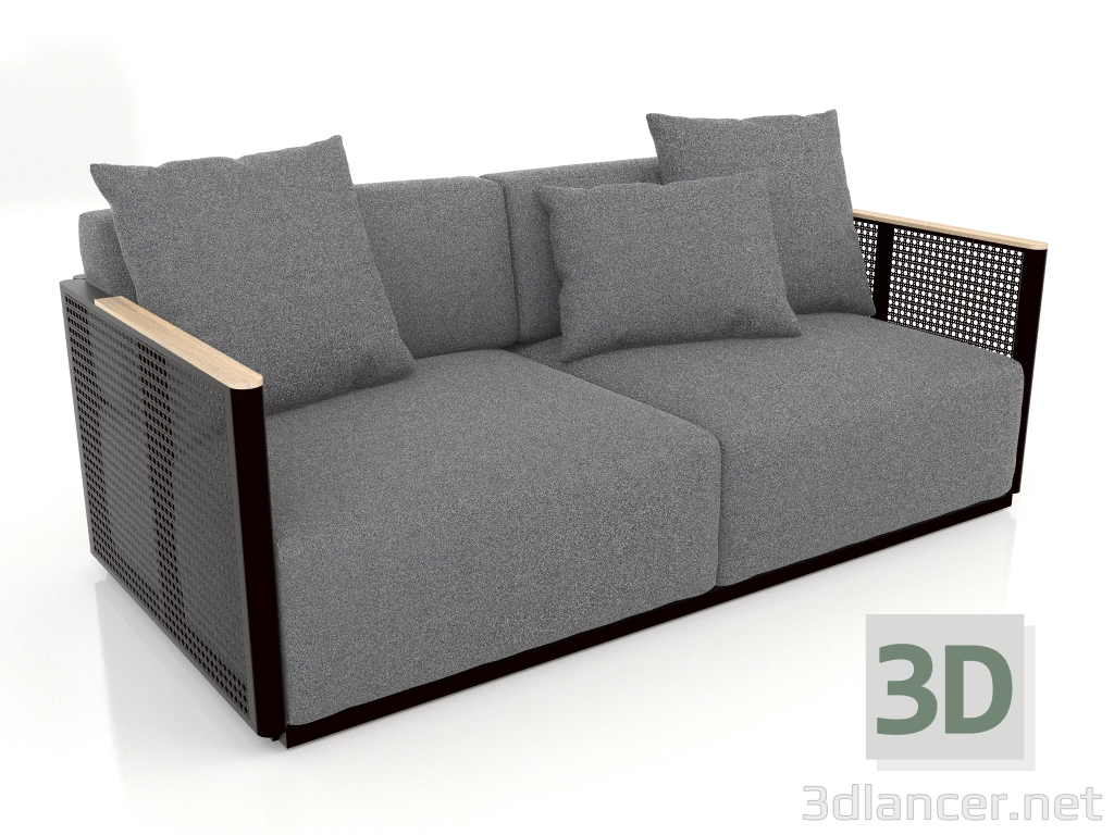 3D Modell 2-Sitzer-Sofa (Schwarz) - Vorschau