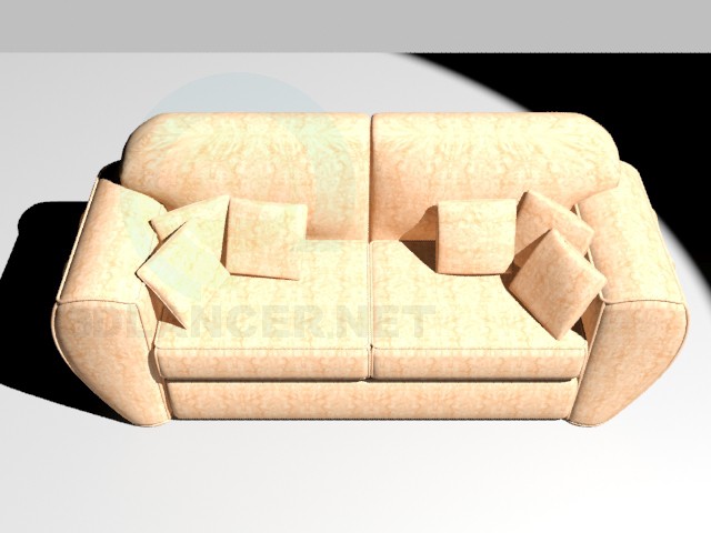 modèle 3D Canapé avec coussins - preview