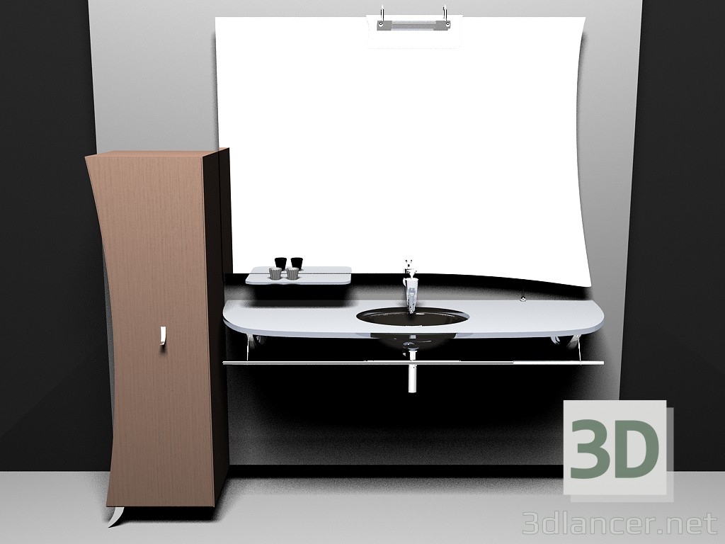 modèle 3D Système modulaire pour salle de bain (chant 2) - preview
