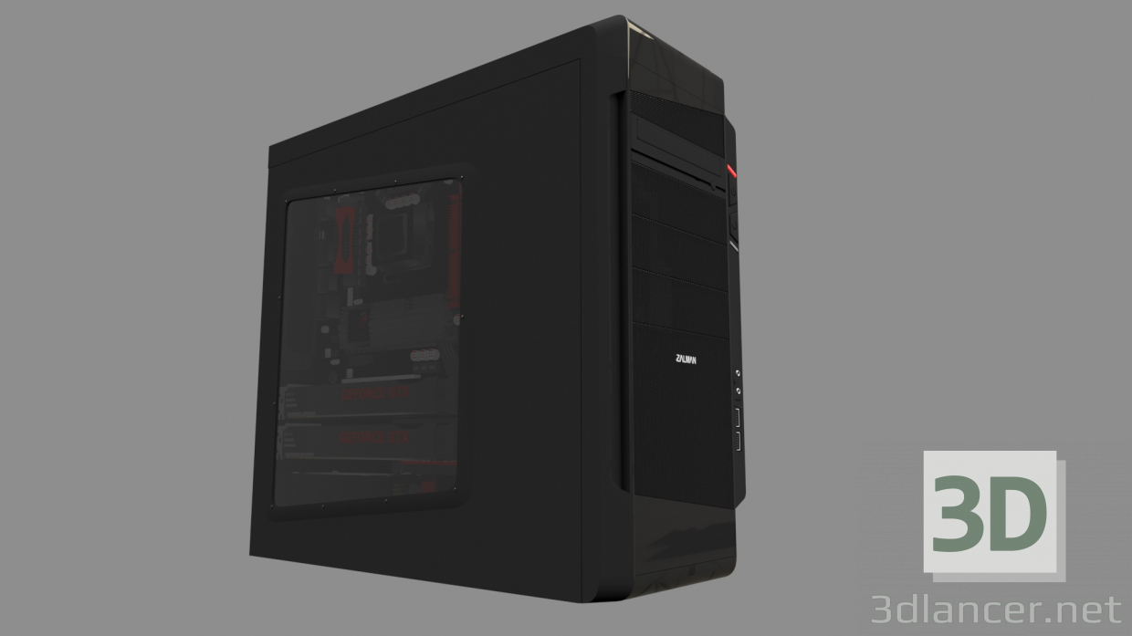 3D Zalman Z12 plus sistem ünitesi modeli satın - render
