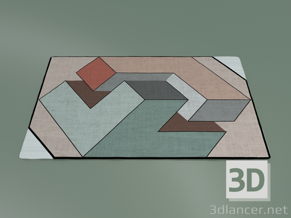 3d model Alfombra Digit Illusion (S121, Rubik) - vista previa
