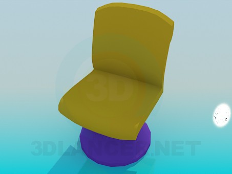 3d model Una silla en el vástago con pilar redondo - vista previa