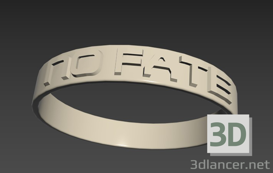 3d кольцо "no fate" модель купить - ракурс