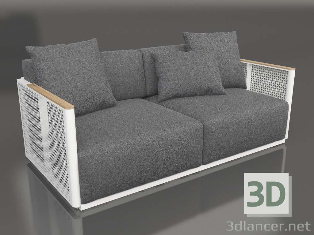 3D modeli 2'li kanepe (Beyaz) - önizleme