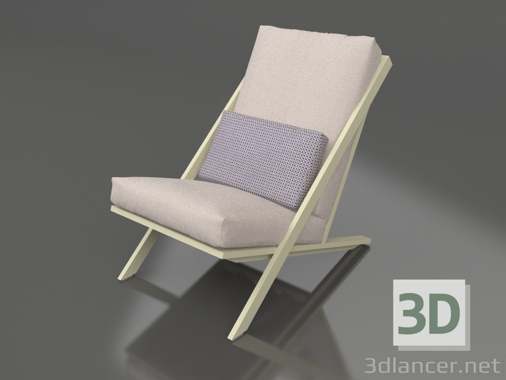3D Modell Clubsessel zum Entspannen (Gold) - Vorschau