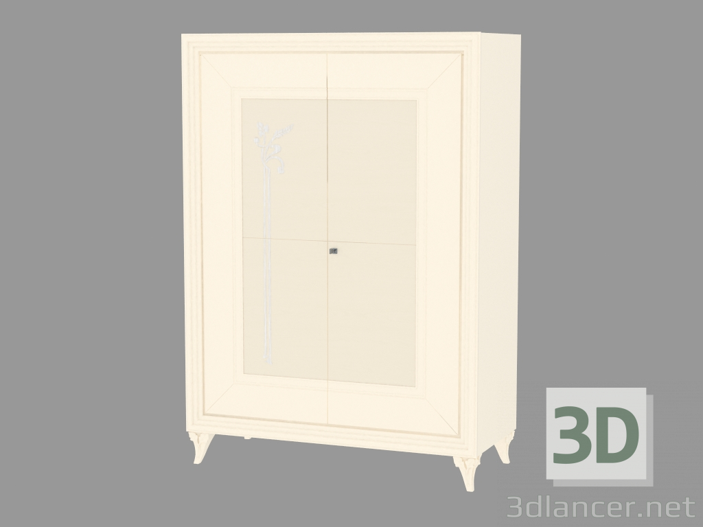 3d модель Шкаф 2-х дверный на ножках (с рисунком) – превью