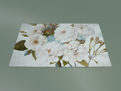 Tapis Chiffres Roses Blanches (S122)