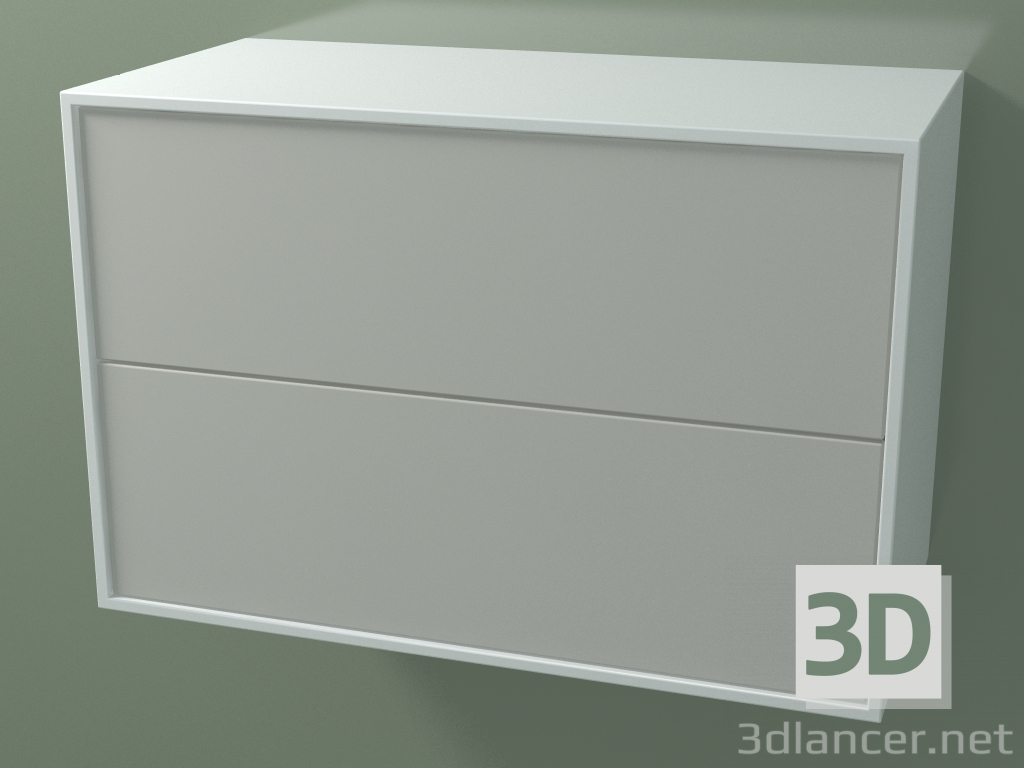 3D Modell Doppelbox (8AUCCA01, Gletscherweiß C01, HPL P02, L 72, P 36, H 48 cm) - Vorschau