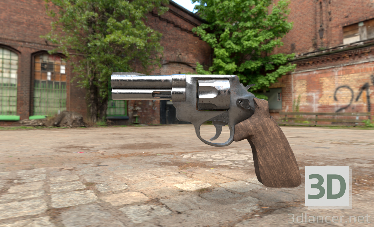 modello 3D di Revolver Low Poly comprare - rendering