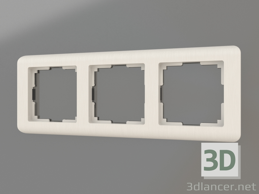 modello 3D Cornice per 3 montanti Stream (perla) - anteprima