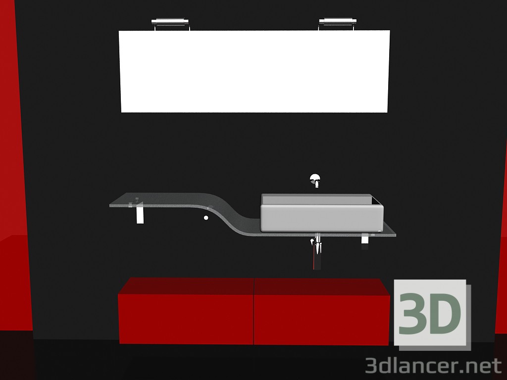 modello 3D Bagno per modulare canzone sistema 10 - anteprima
