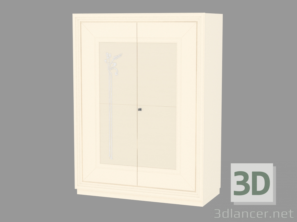 3d модель Шафа 2-х дверний з цокольним підставою (з малюнком) – превью