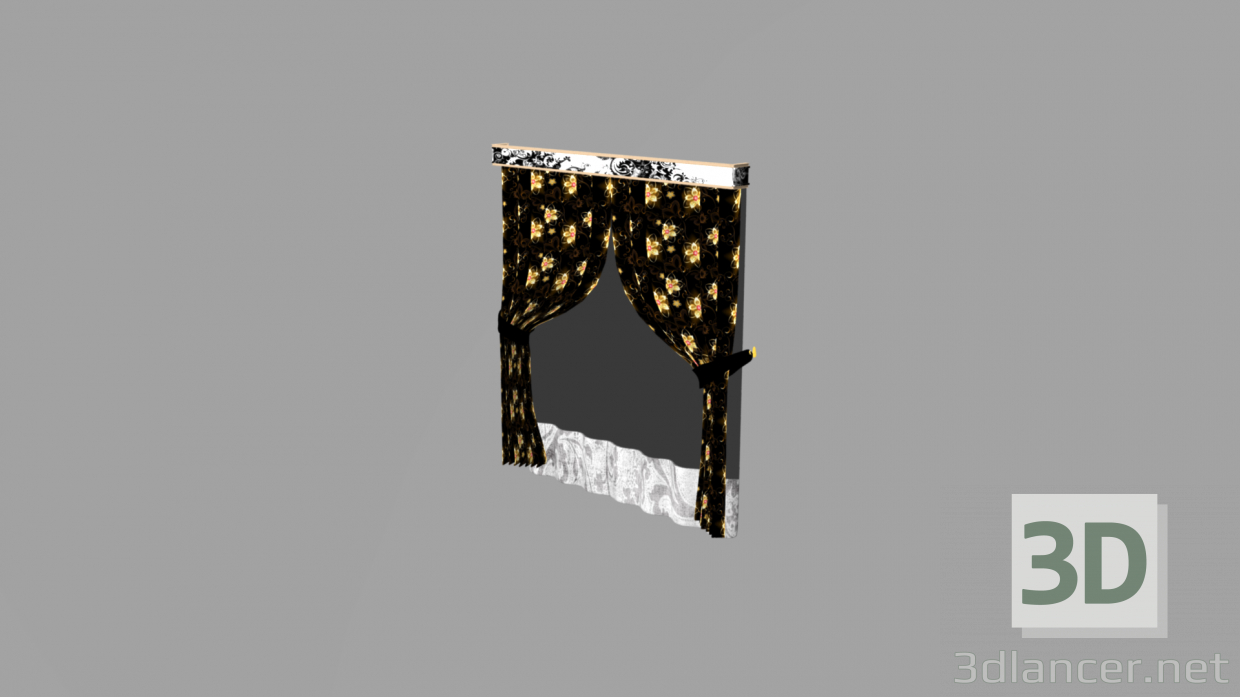 3d Curtain model buy - render