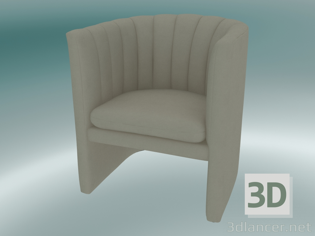 3D Modell Sessel Loafer (SC23, H 75 cm, 65 x 70 cm, Velvet 14 Pearl) - Vorschau