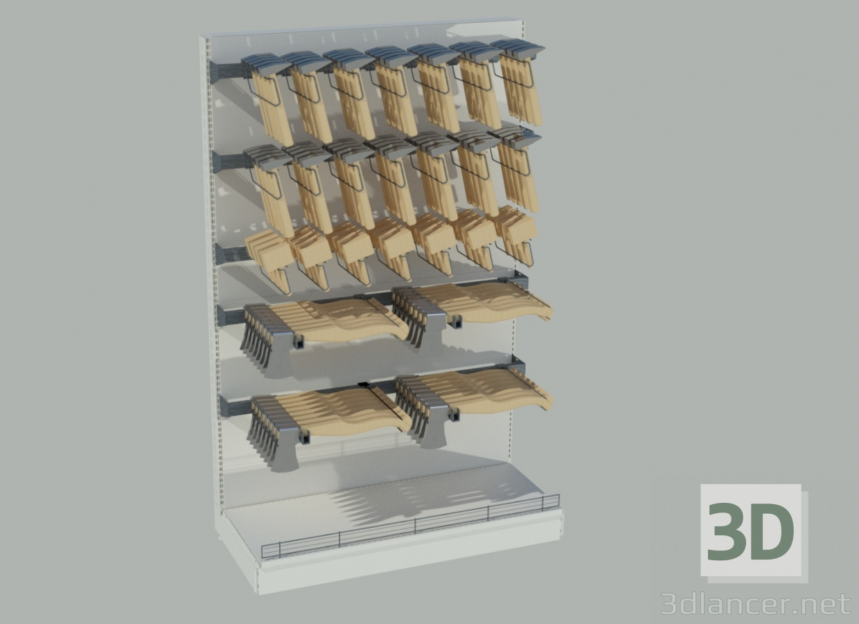 3d shelf construction model buy - render