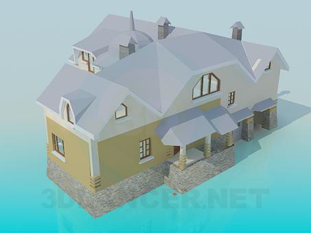 modèle 3D maison à 2 étages - preview