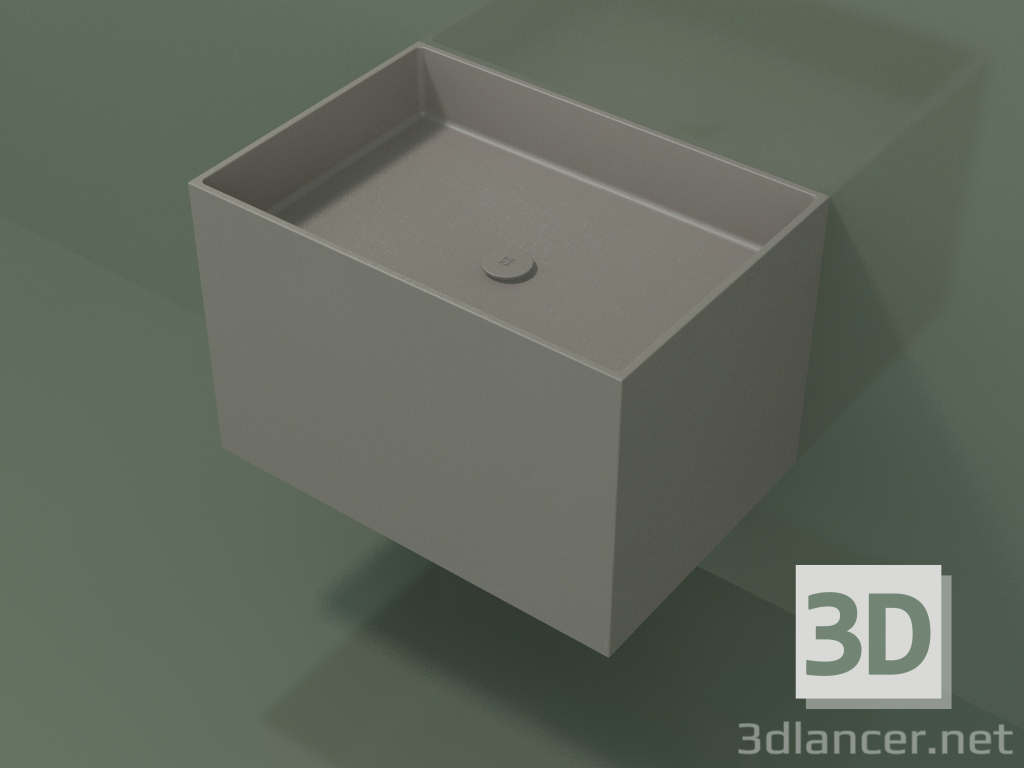3D modeli Duvara monte lavabo (02UN43301, Clay C37, L 72, P 50, H 48 cm) - önizleme