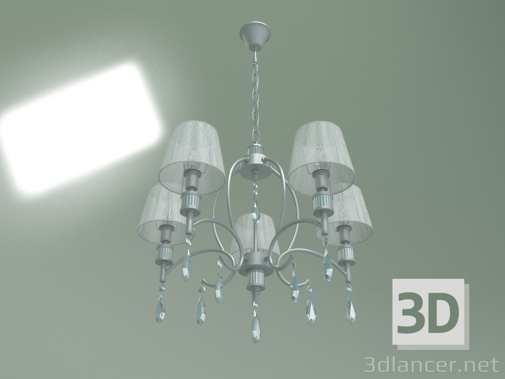 3d model Hanging chandelier 60092-5 (silver) - preview