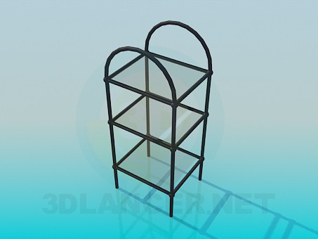 3d модель Подставка со стеклянными полочками – превью