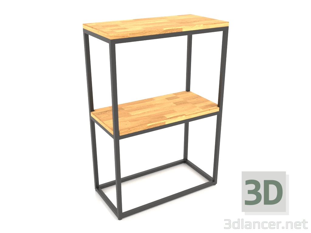 modèle 3D Rack-console rectangulaire (PLANCHER BOIS, 60x30x86, 2 étagères) - preview